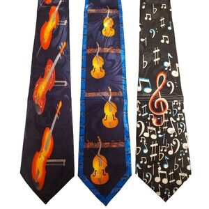 Violins Music Ties Lot #84 - Lot of 3 Novelty Neckties NWT Going out of Business